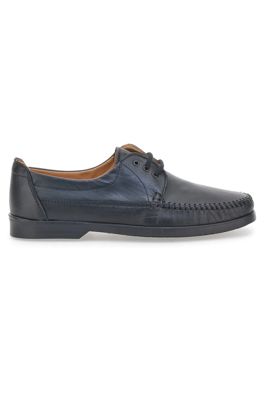 Scarpe Stringate Vera Pelle Nera Sevenoaks 199