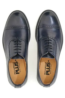 Scarpe Stringate Vera Pelle Blu Pittarello Plus 021