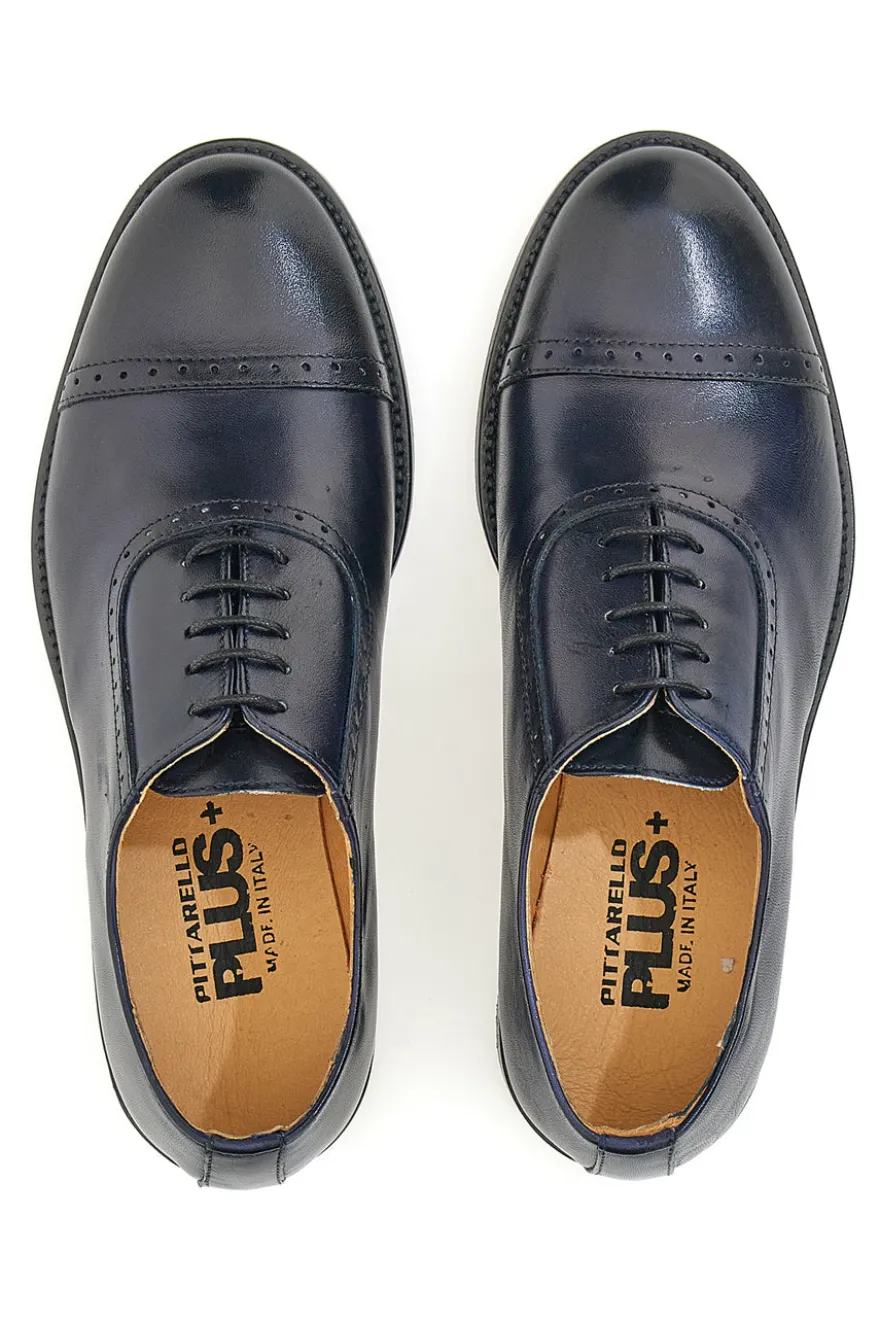 Scarpe Stringate Vera Pelle Blu Pittarello Plus 021