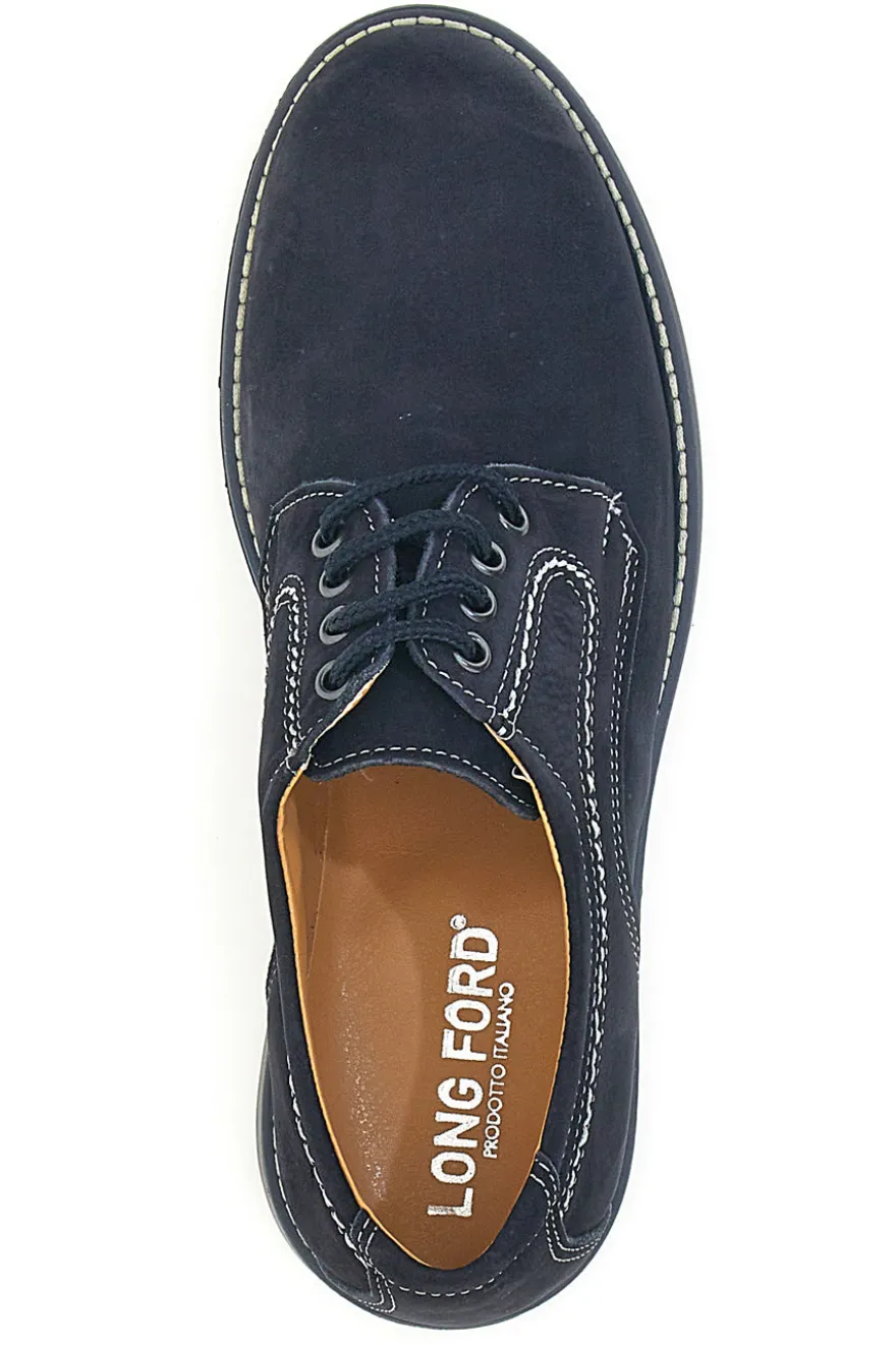 Scarpe Stringate Vera Pelle Blu Longford 1