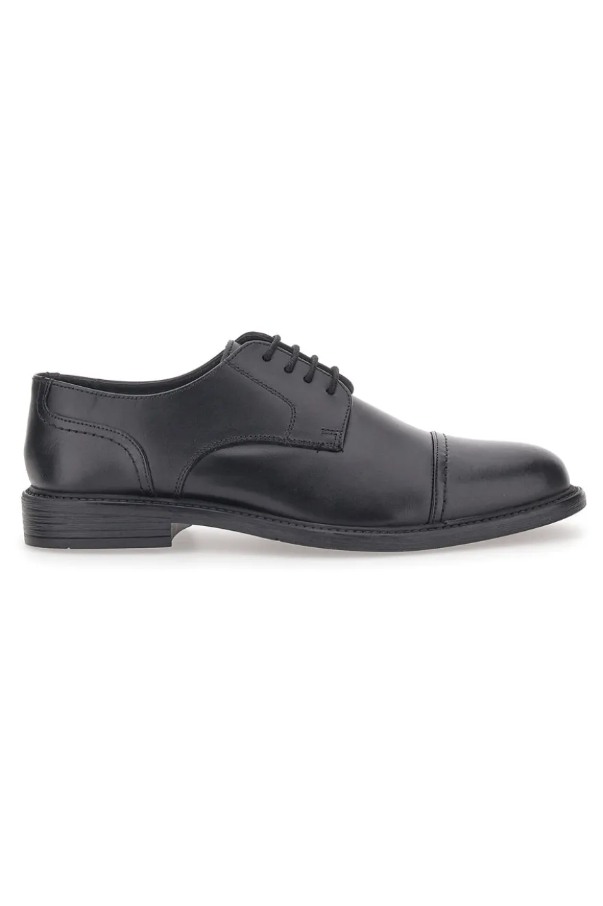 Scarpe Stringate Vera Pelle Nere Max Dillan 19033