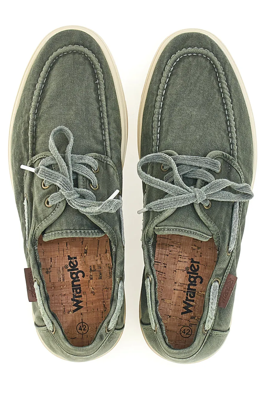 Scarpe Stringate Verdi con Tomaia in Tela WRANGLER 20251033
