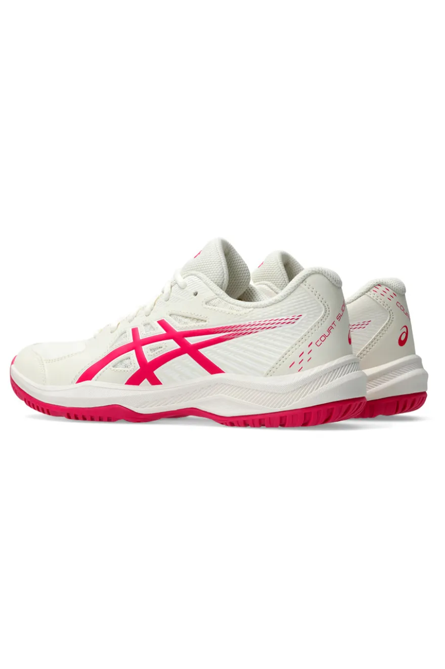 Scarpe Tennis Padel bianche con dettagli rosa leggere e traspiranti Asics COURT SLIDE 4