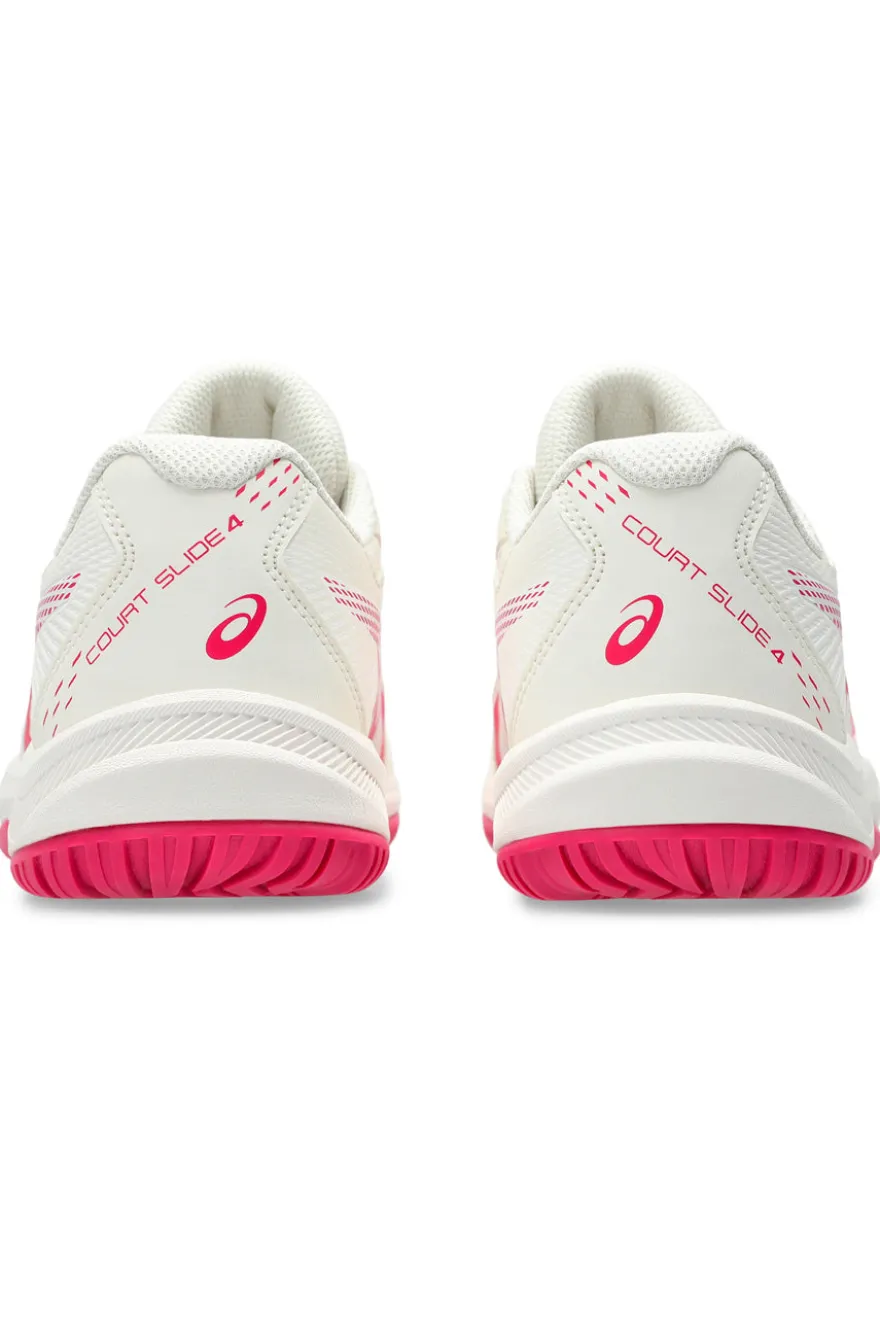 Scarpe Tennis Padel bianche con dettagli rosa leggere e traspiranti Asics COURT SLIDE 4