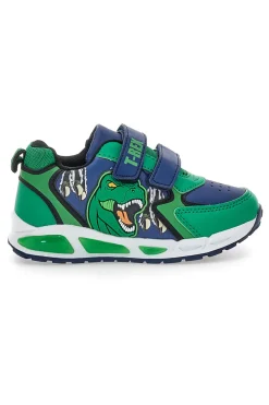 Scarpe verdi con luci e stampa dinosauro Dinosaur S8020167S