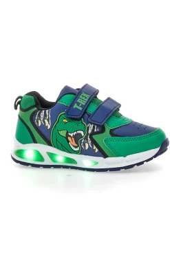 Scarpe verdi con luci e stampa dinosauro Dinosaur S8020167S