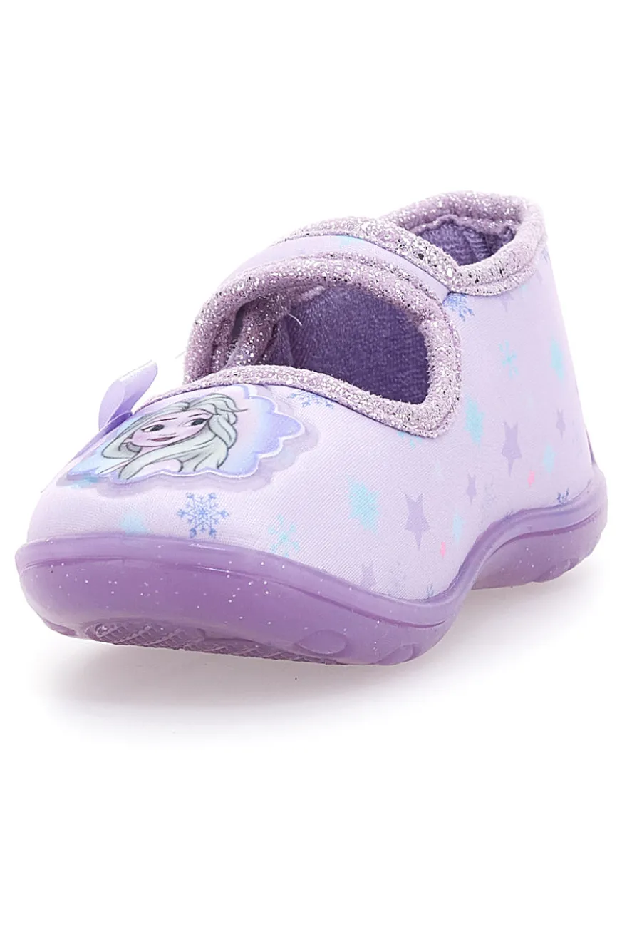 Scarpette lilla in tessuto con stampa Frozen e fiocco Frozen D4310717T