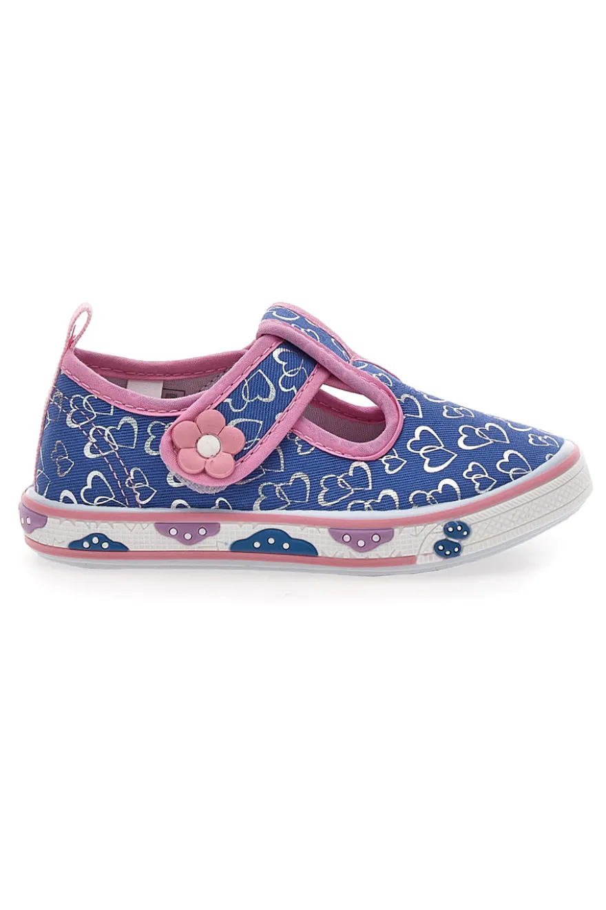 Scarpine blu con cuori glitter Pitt kids PK2297C