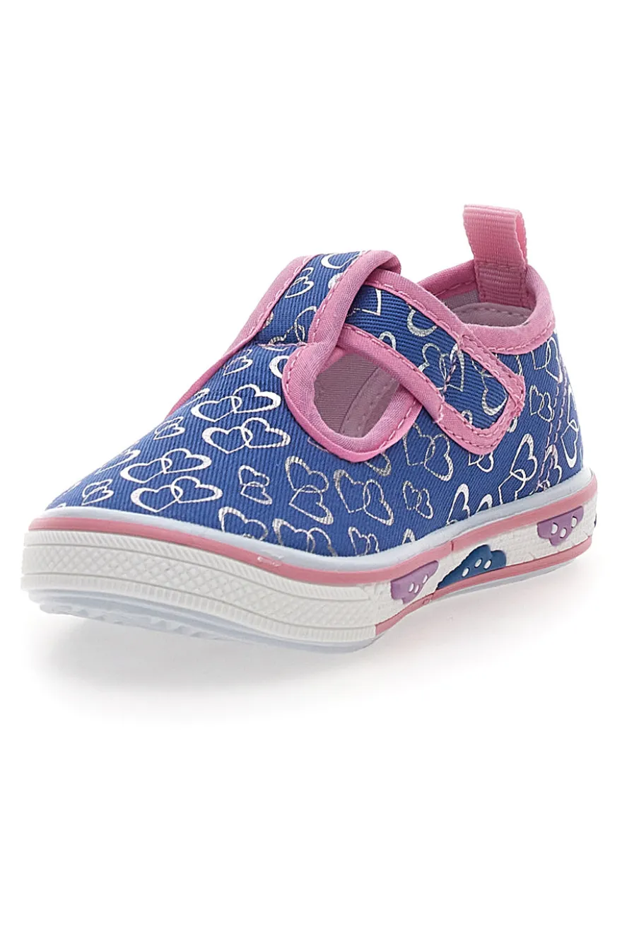 Scarpine blu con cuori glitter Pitt kids PK2297C