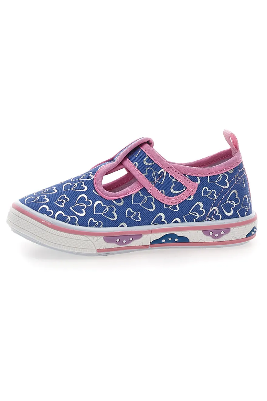 Scarpine blu con cuori glitter Pitt kids PK2297C