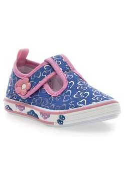 Scarpine blu con cuori glitter Pitt kids PK2297C