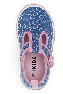 Scarpine blu con cuori glitter Pitt kids PK2297C