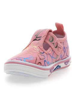 Scarpine rosa con cuori glitter Pitt kids PK2297A