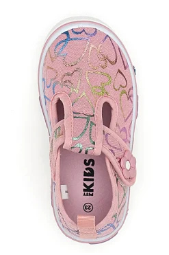 Scarpine rosa con cuori glitter Pitt kids PK2297A