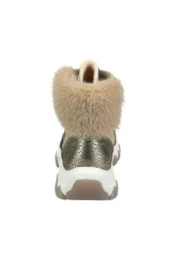 Scarponcini beige con dettagli metallici e pelliccia Bagatt D31952365555