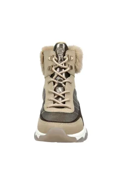 Scarponcini beige con dettagli metallici e pelliccia Bagatt D31952365555