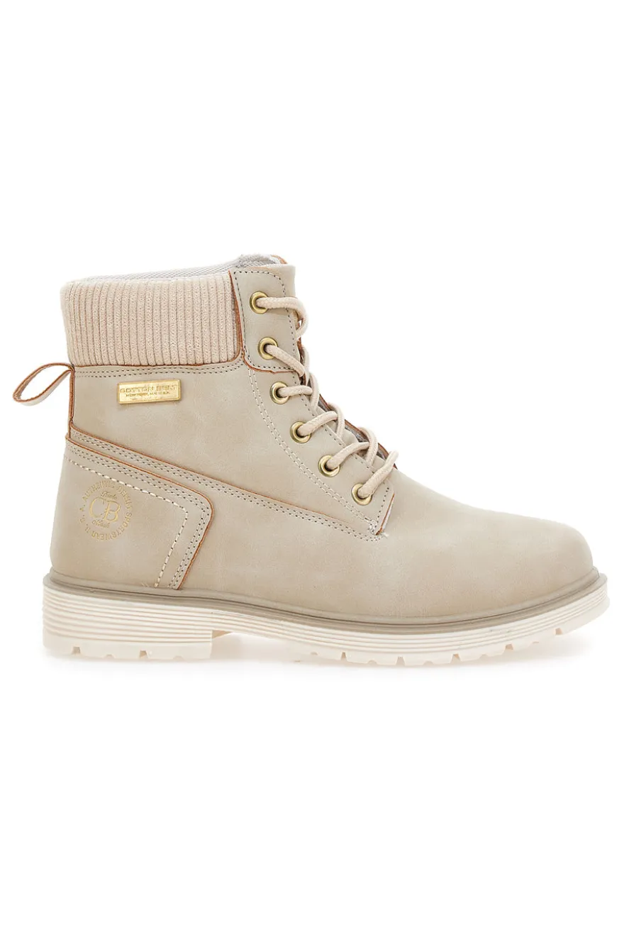 Scarponcini beige con lacci COTTON BELT CBW426A00