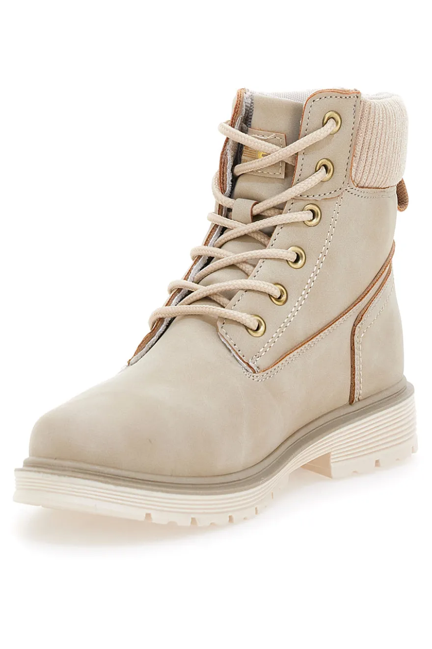 Scarponcini beige con lacci COTTON BELT CBW426A00