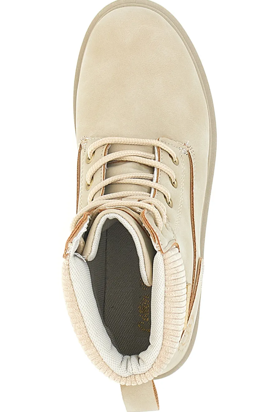 Scarponcini beige con lacci COTTON BELT CBW426A00