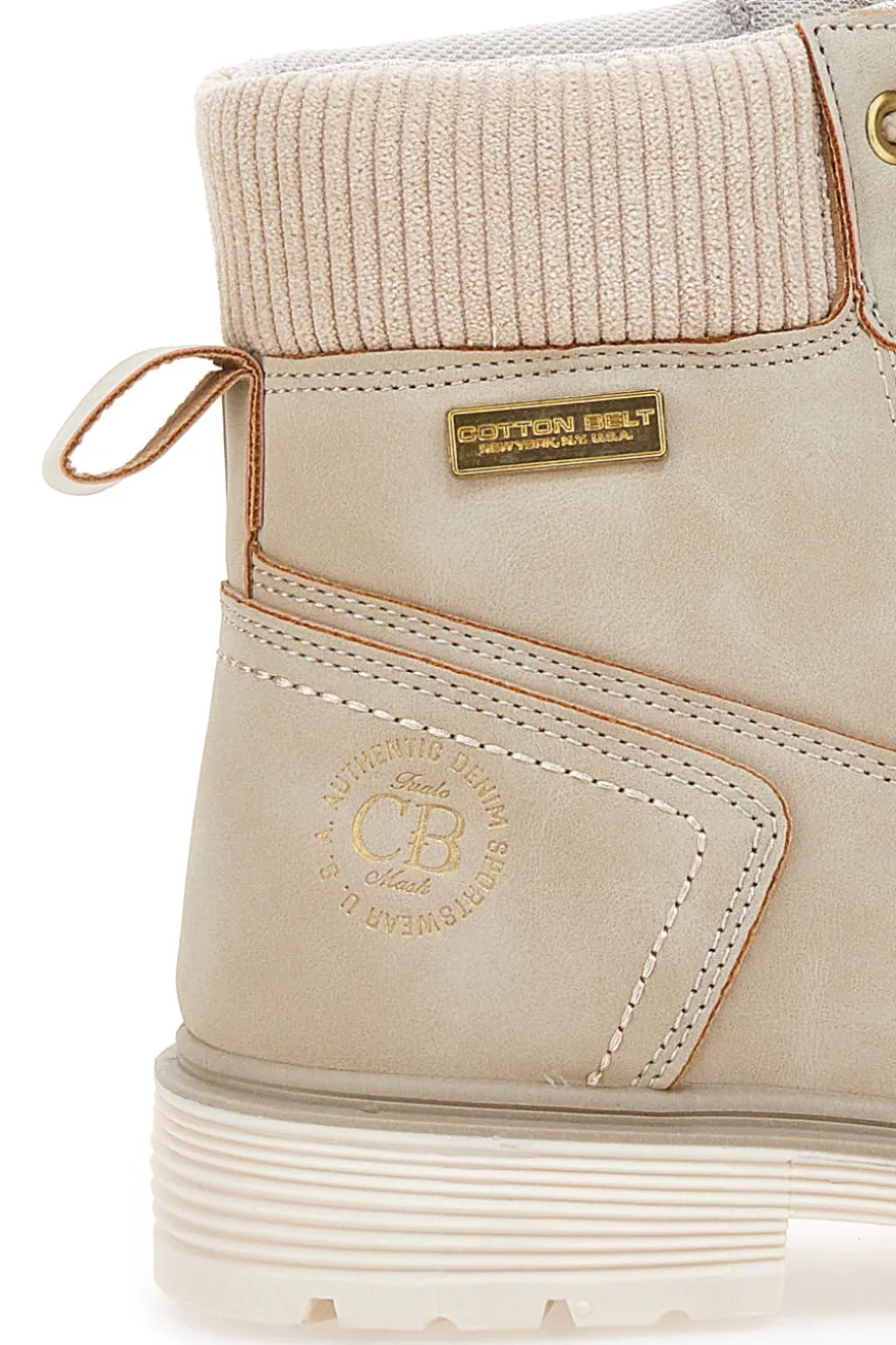 Scarponcini beige con lacci COTTON BELT CBW426A00