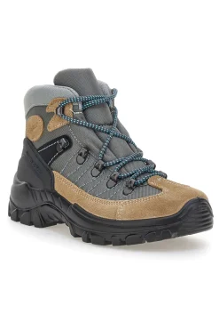Scarponcini da trekking beige e grigi con suola carrarmato Track down 13342S42