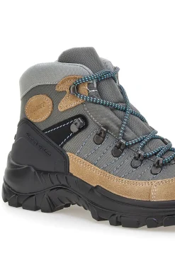 Scarponcini da trekking beige e grigi con suola carrarmato Track down 13342S42