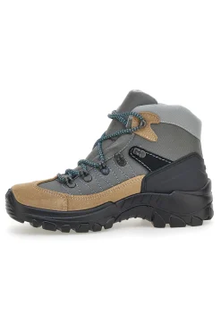 Scarponcini da trekking beige e grigi con suola carrarmato Track down 13342S42