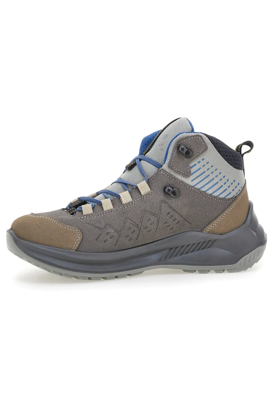 Scarponcini da trekking grigi waterproof con dettagli blu Track down 15503S48T