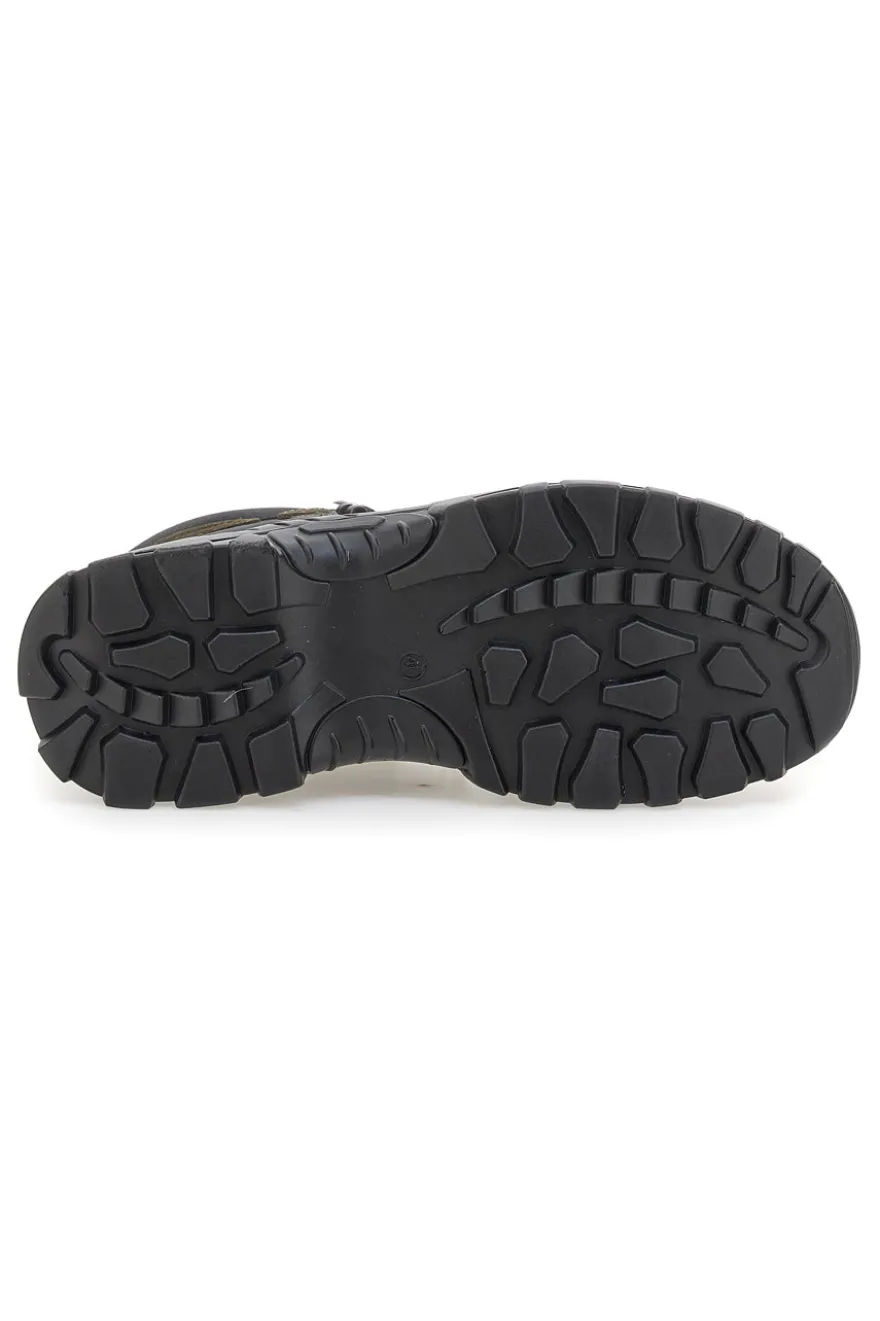 Scarponcini da trekking verde militare con suola carrarmato Track down 13342S36