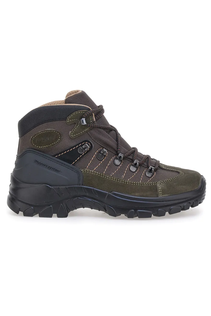 Scarponcini da trekking verde militare con suola carrarmato Track down 13342S36