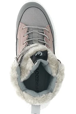 Scarponcini Grigi e Rosa Con Pelo Freddy 7646