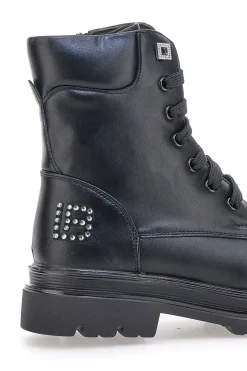 Scarponcini neri con zip laterale e strass Laura Biagiotti L97129504