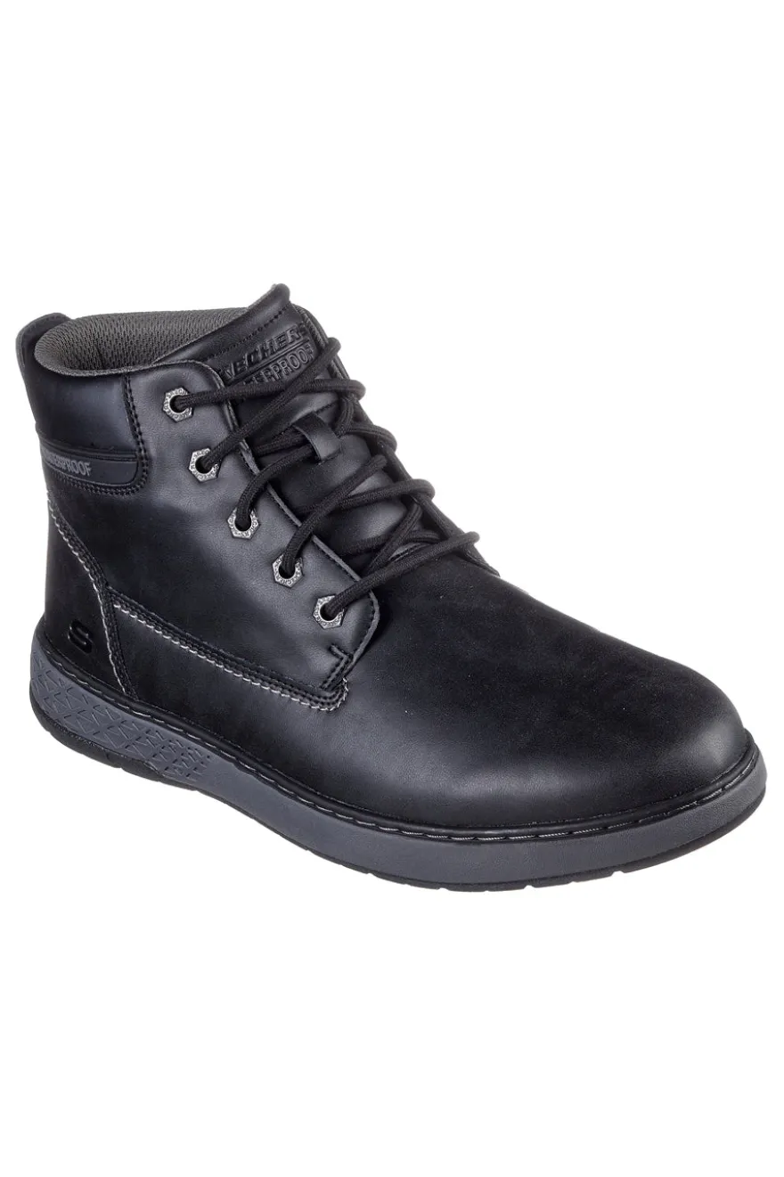 Scarponcini neri impermeabili con memory foam Skechers Garlan Deno