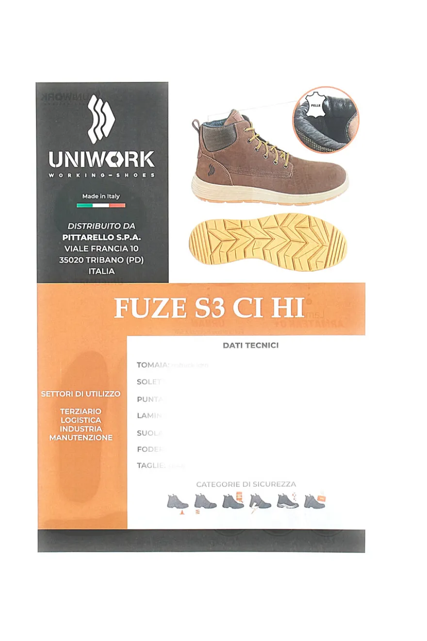 Scarponcino Antinfortunistica Uniwork FUZE S3 CI HI