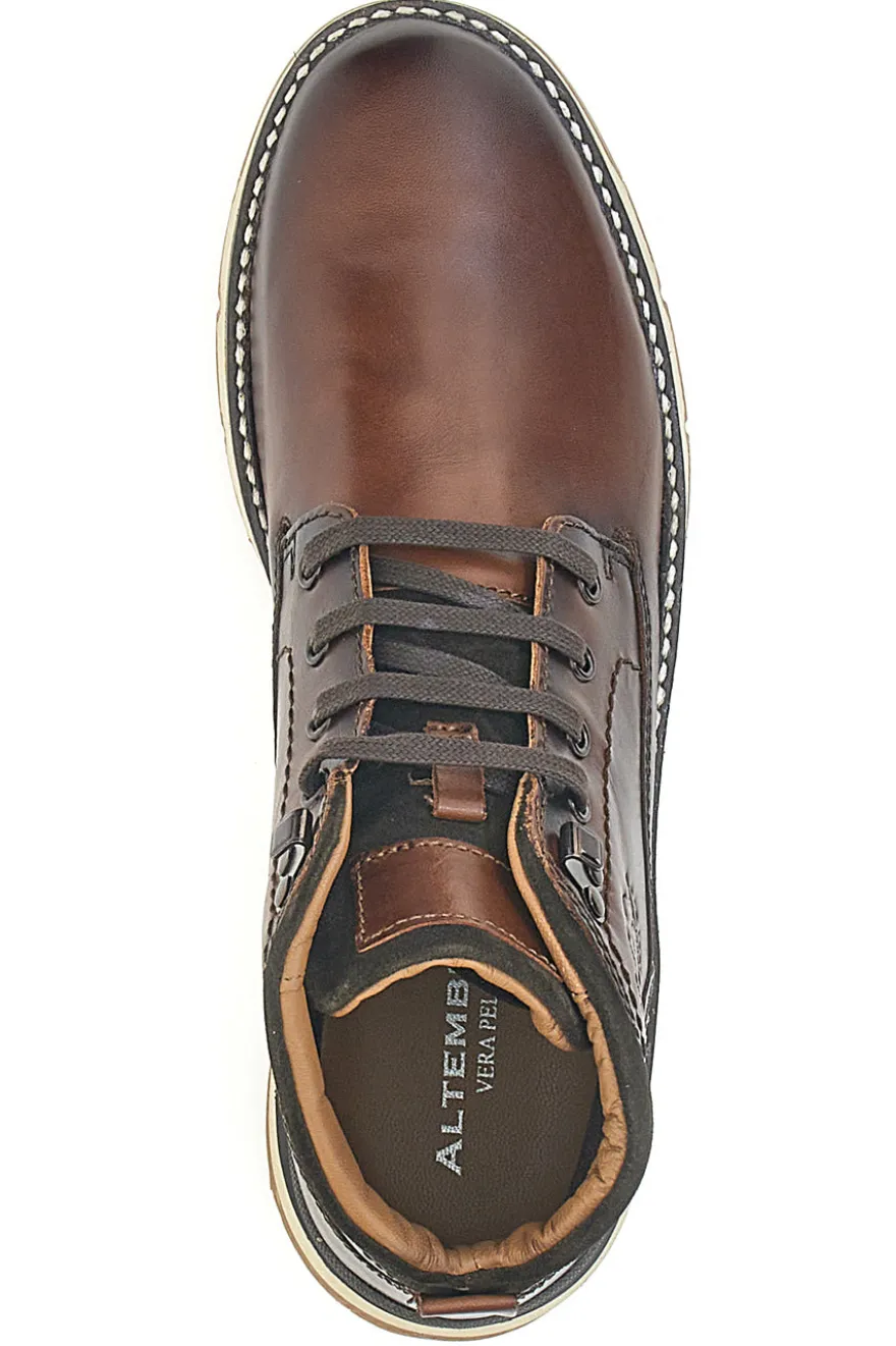 Scarponcino Stringato Cognac in Vera Pelle ALTERMBERG 2211