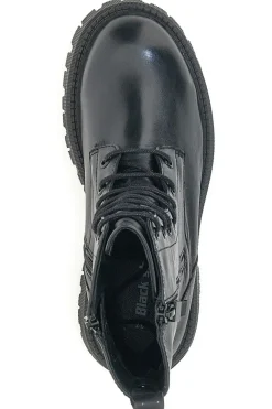 Schwarze Amphibien aus echtem Leder Black Shoot 20605