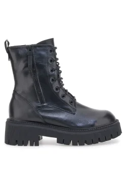 Schwarze Amphibien aus echtem Leder Black Shoot 20605