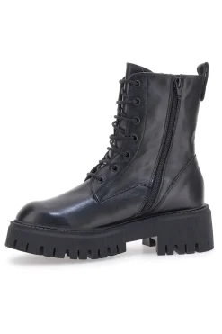 Schwarze Amphibien aus echtem Leder Black Shoot 20605