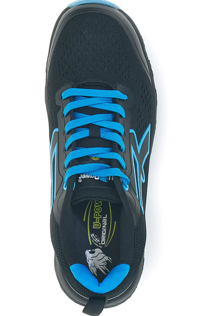 Schwarze atmungsaktive Sicherheitsschuhe U-power Deon ESD S1PS HI HRO FO SR