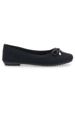 Schwarze Ballerinas aus Stoff mit weicher Innensohle The First PRE3