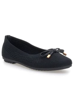 Schwarze Ballerinas aus Stoff mit weicher Innensohle The First PRE3
