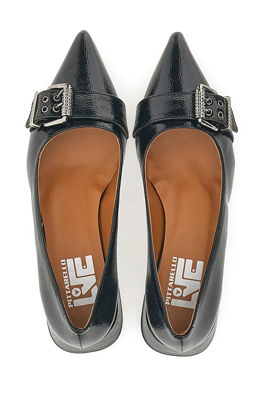 Schwarze Ballerinas mit niedrigem Absatz PITTARELLO LOVE 3432