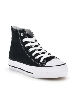 Schwarze Canvas Schnürschuhe 2t2l 8012