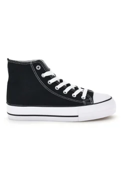 Schwarze Canvas Schnürschuhe 2t2l 8012