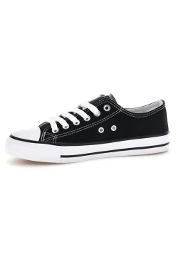 Schwarze Canvas Schnürschuhe 2t2l 8011