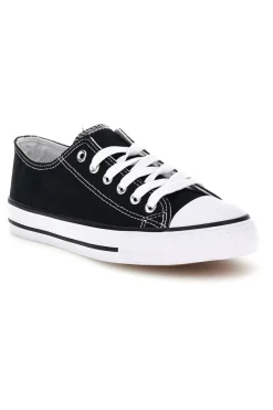 Schwarze Canvas Schnürschuhe 2t2l 8011