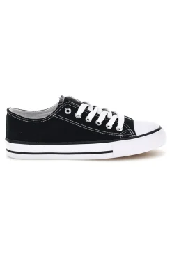 Schwarze Canvas Schnürschuhe 2t2l 8011