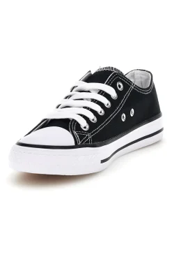 Schwarze Canvas Schnürschuhe 2t2l 8011