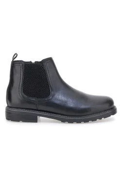 Schwarze Chelsea-Boots mit Reißverschluss und elastischen Einsätzen, Andrea Bruni LK02