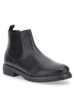 Schwarze Chelsea-Boots mit Reißverschluss und elastischen Einsätzen, Andrea Bruni LK02